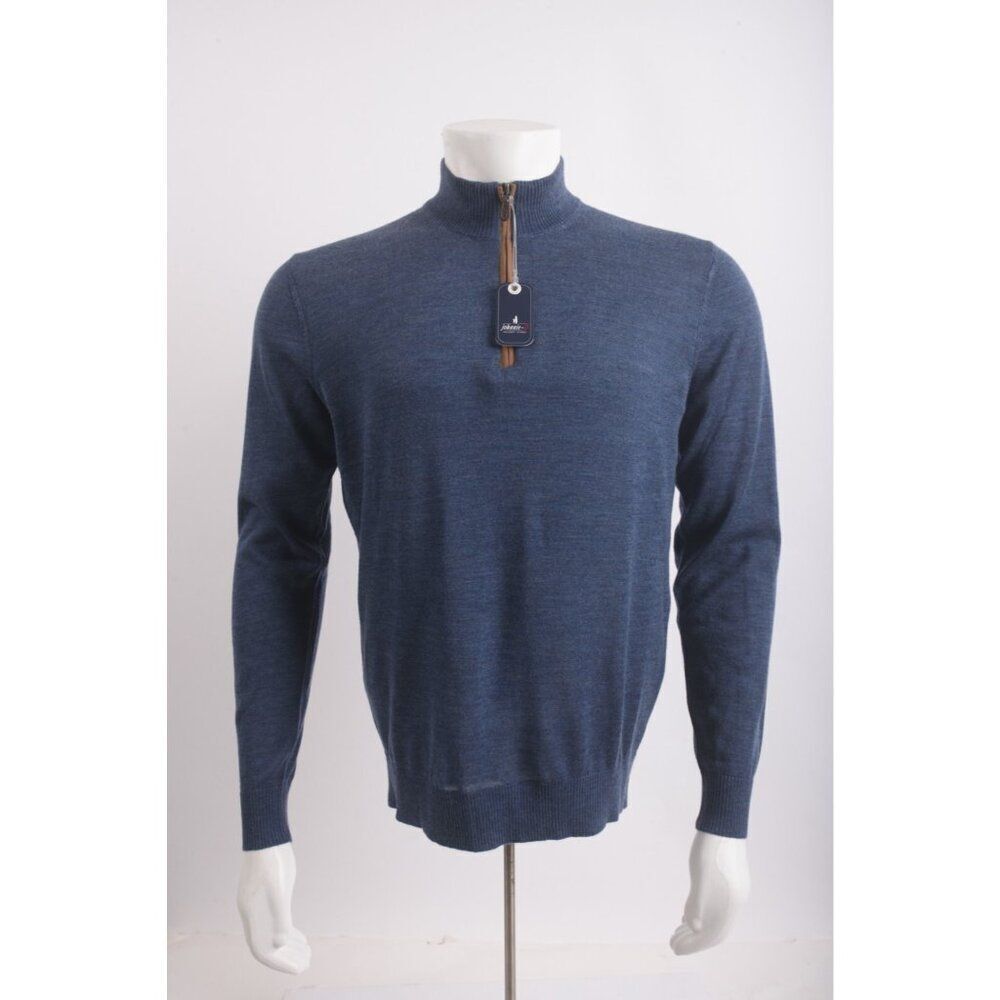 Johnnie-O Mens Baron Sweater Size S Laguna Blue Half Zip Pullover NWT